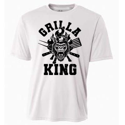 Funny Grilla King Gorilla King Of The Grill Cooling Performance Crew T-Shirt