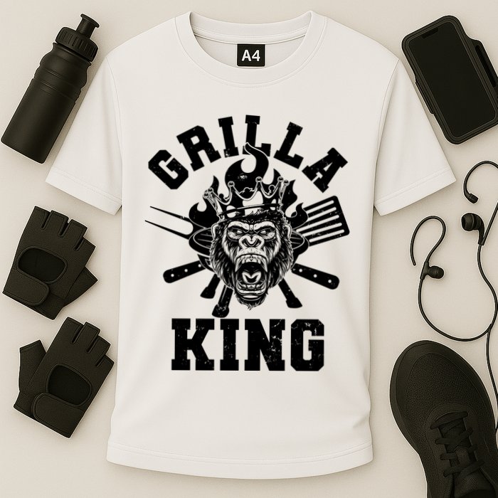 Funny Grilla King Gorilla King Of The Grill Performance Shirt