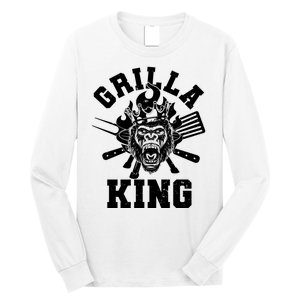 Funny Grilla King Gorilla King Of The Grill Long Sleeve Shirt