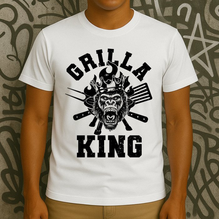 Funny Grilla King Gorilla King Of The Grill T-Shirt