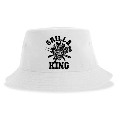 Funny Grilla King Gorilla King Of The Grill Sustainable Bucket Hat