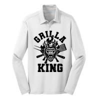 Funny Grilla King Gorilla King Of The Grill Silk Touch Performance Long Sleeve Polo