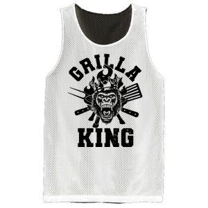 Funny Grilla King Gorilla King Of The Grill Mesh Reversible Basketball Jersey Tank