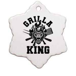 Funny Grilla King Gorilla King Of The Grill Ceramic Star Ornament