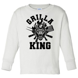 Funny Grilla King Gorilla King Of The Grill Toddler Long Sleeve Shirt