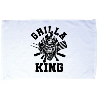 Funny Grilla King Gorilla King Of The Grill Microfiber Hand Towel