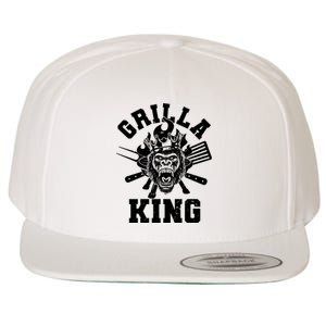 Funny Grilla King Gorilla King Of The Grill Wool Snapback Cap