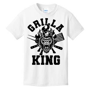 Funny Grilla King Gorilla King Of The Grill Kids T-Shirt