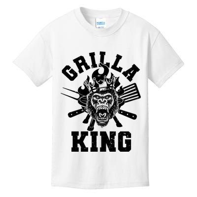 Funny Grilla King Gorilla King Of The Grill Kids T-Shirt