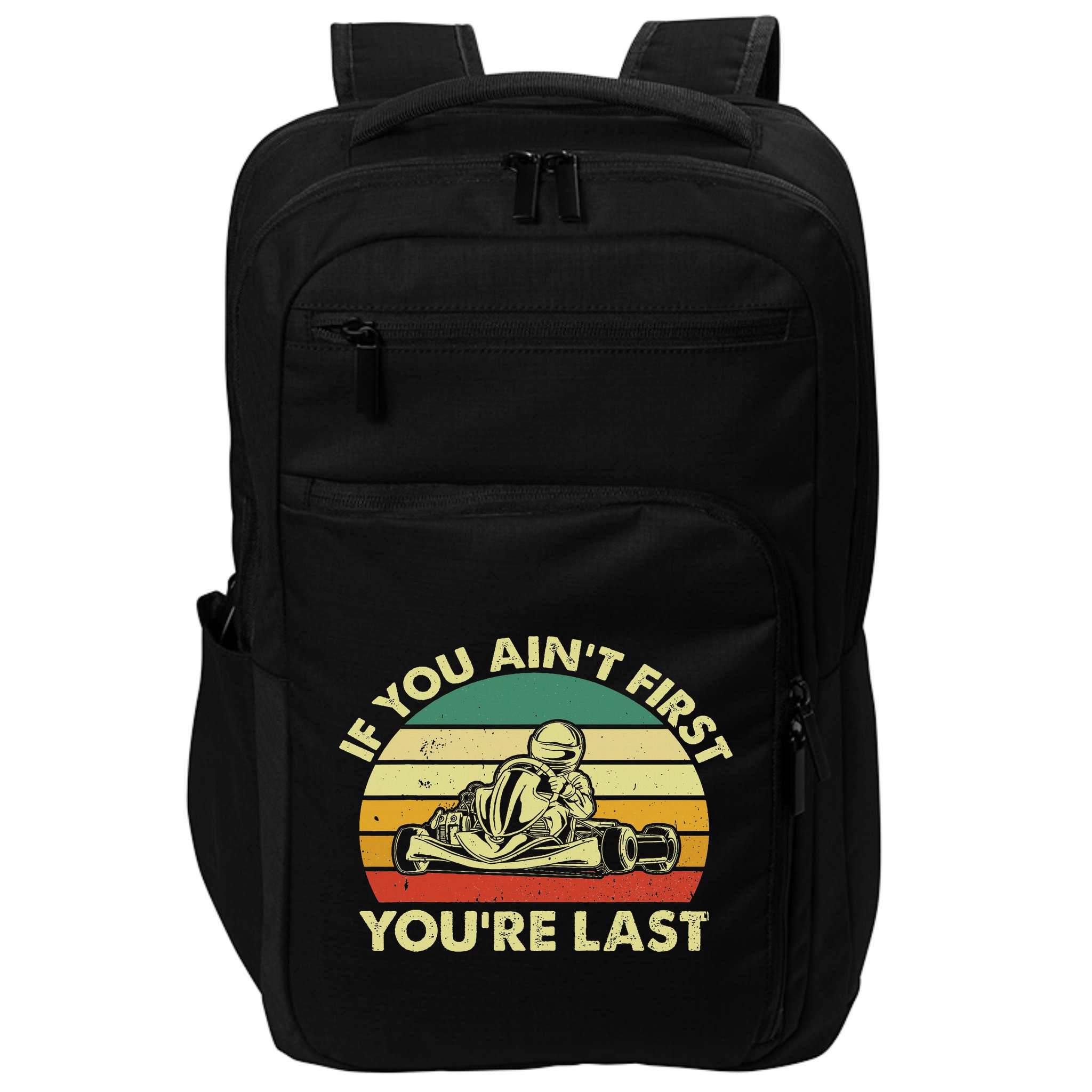Funny Go Kart Racing Race Car Kart Racer Impact Tech Backpack