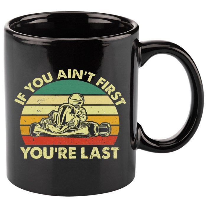 Funny Go Kart Racing Race Car Kart Racer 11oz C Handle Ceramic Mug