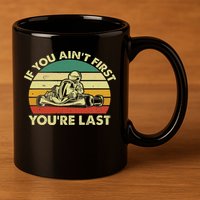 Funny Go Kart Racing Race Car Kart Racer 11oz C Handle Ceramic Mug