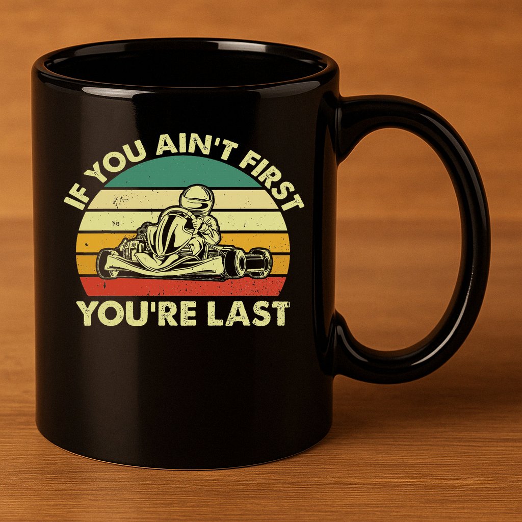 Funny Go Kart Racing Race Car Kart Racer 11oz C Handle Ceramic Mug