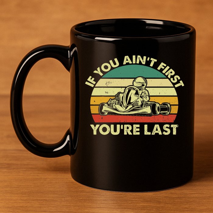Funny Go Kart Racing Race Car Kart Racer 11oz C Handle Ceramic Mug