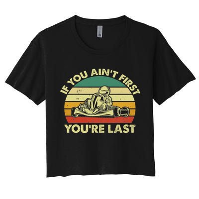 Funny Go Kart Racing Race Car Kart Racer Women's Crop Top Tee
