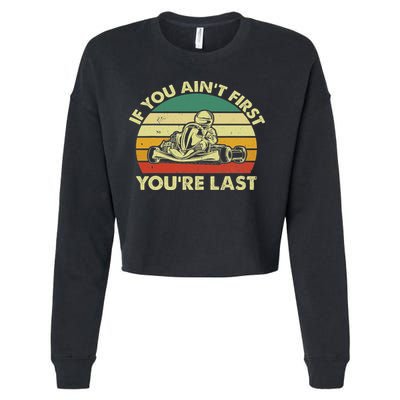 Funny Go Kart Racing Race Car Kart Racer Cropped Pullover Crew