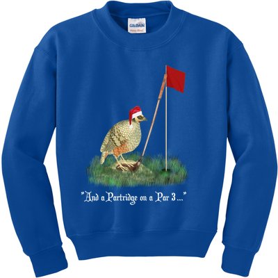 Funny Golf Lovers Partridge On A Par 3 Christmas Song Parody Gift Kids Sweatshirt