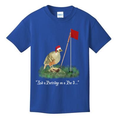 Funny Golf Lovers Partridge On A Par 3 Christmas Song Parody Gift Kids T-Shirt