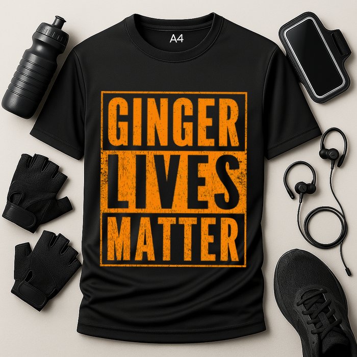 Funny Ginger Lives Matter Old School Redhead  Cooling Performance Crew T-Shirt