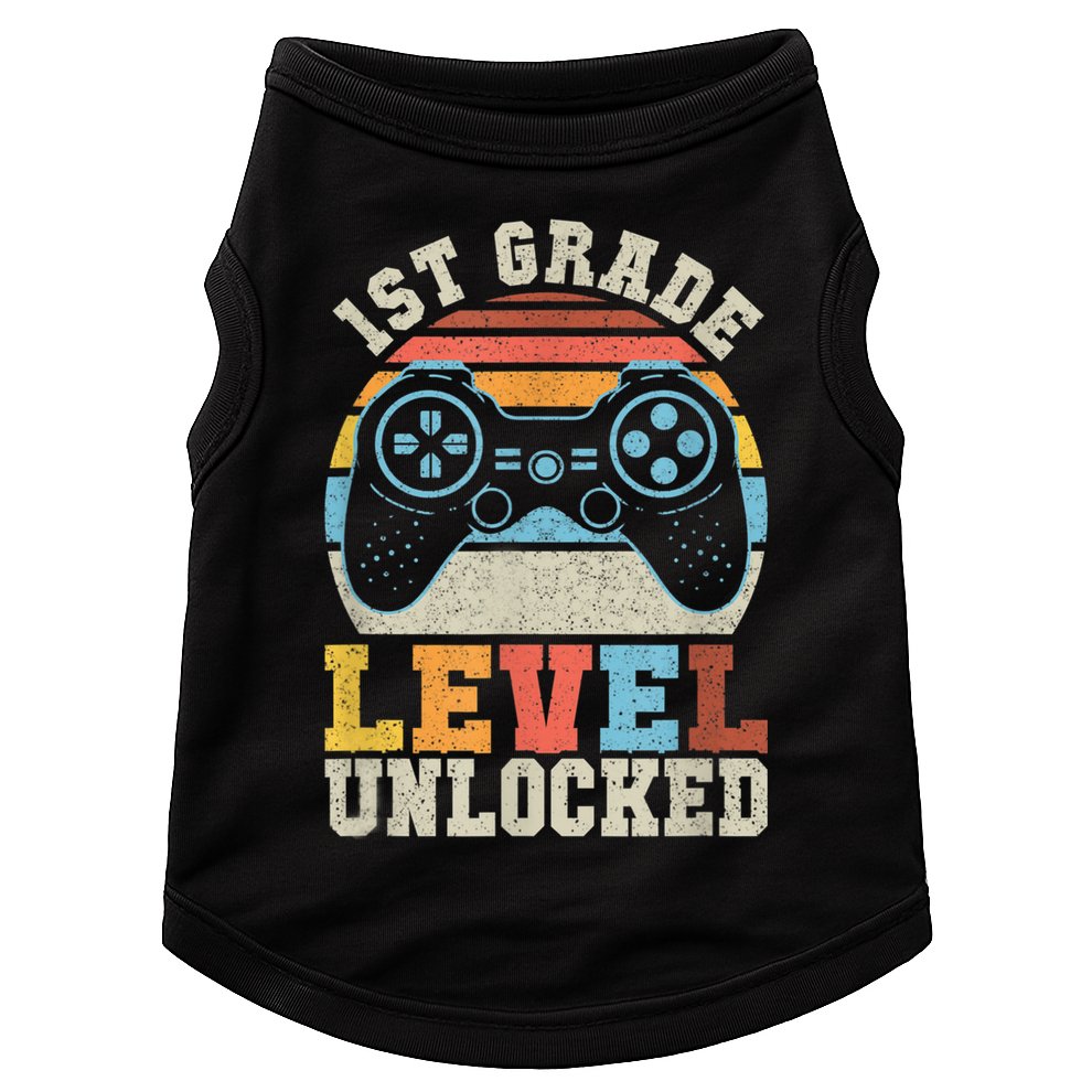 First Grade Level Unlocked Gamer 1st Day Of School Boys Doggie Tank