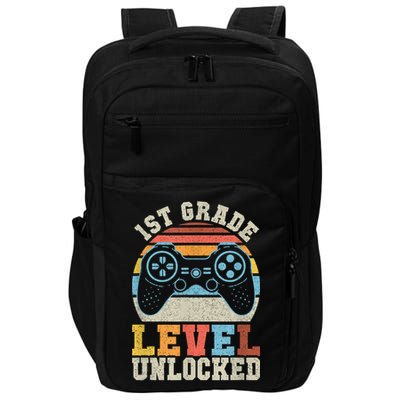 First Grade Level Unlocked Gamer 1st Day Of School Boys Impact Tech Backpack