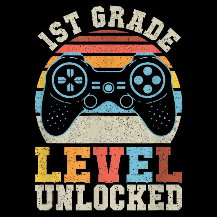 First Grade Level Unlocked Gamer 1st Day Of School Boys Drawstring Bag