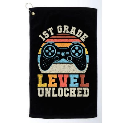 First Grade Level Unlocked Gamer 1st Day Of School Boys Golf Towel