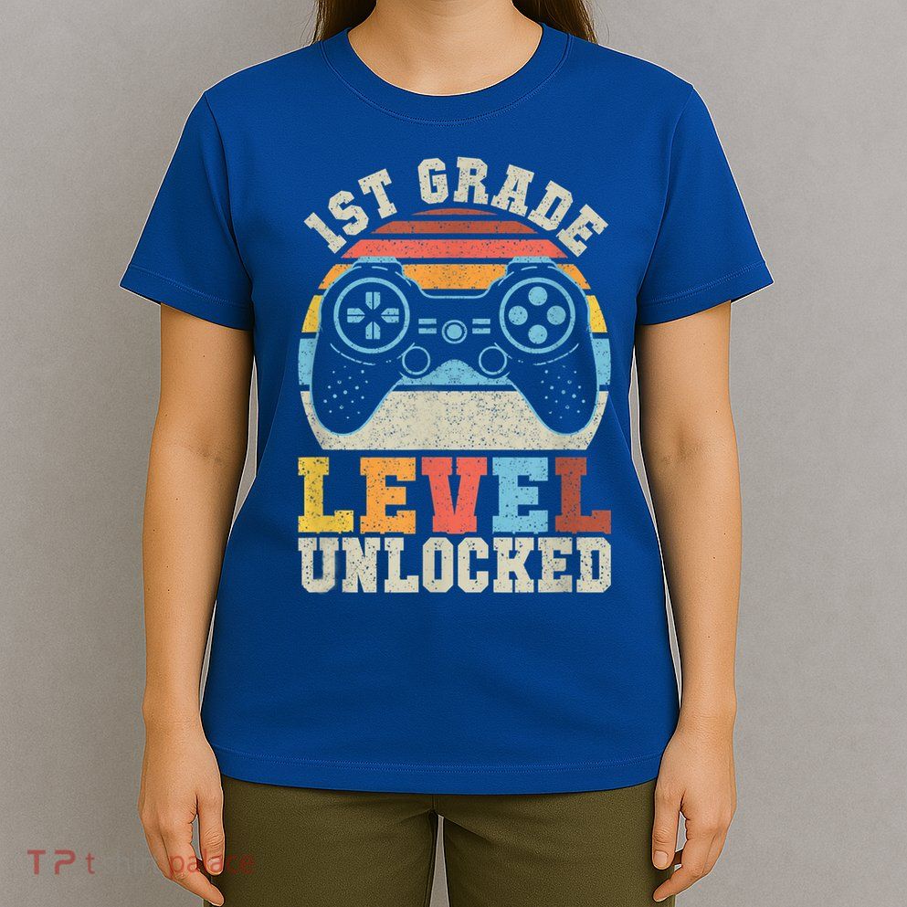 First Grade Level Unlocked Gamer 1st Day Of School Boys T-Shirt