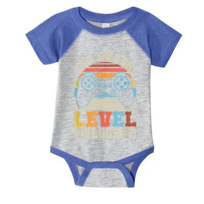 First Grade Level Unlocked Gamer 1st Day Of School Boys Infant Baby Jersey Bodysuit