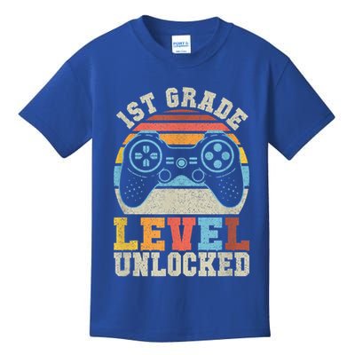 First Grade Level Unlocked Gamer 1st Day Of School Boys Kids T-Shirt