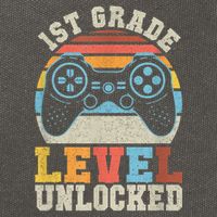 First Grade Level Unlocked Gamer 1st Day Of School Boys Cotton Canvas Backpack