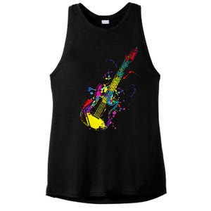 Funny Guitar Lovers Guitarist Musician Band Playing Ladies PosiCharge Tri-Blend Wicking Tank