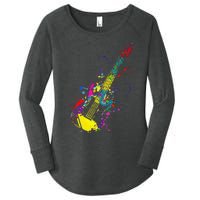 Funny Guitar Lovers Guitarist Musician Band Playing Women's Perfect Tri Tunic Long Sleeve Shirt