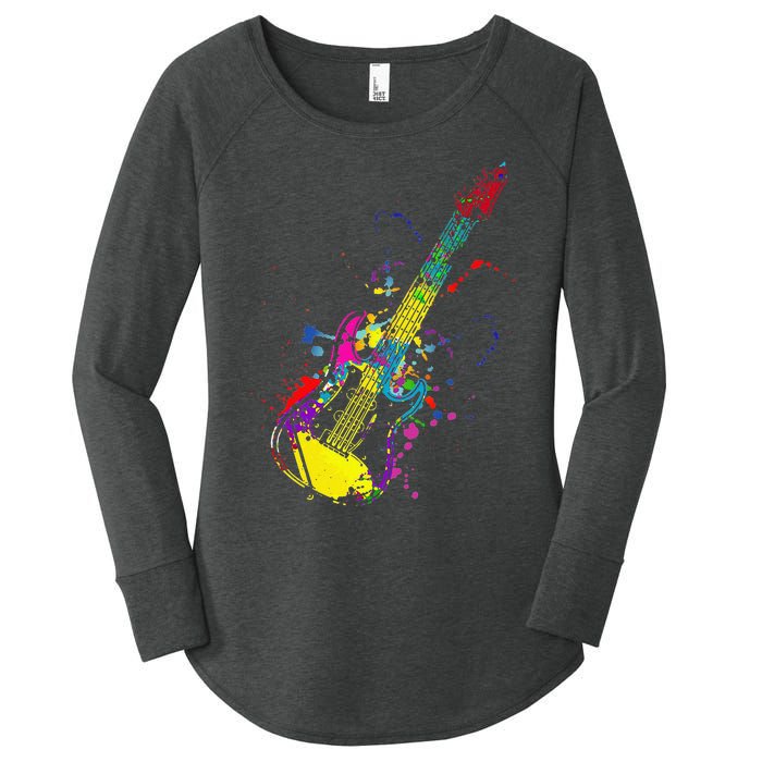 Funny Guitar Lovers Guitarist Musician Band Playing Women's Perfect Tri Tunic Long Sleeve Shirt