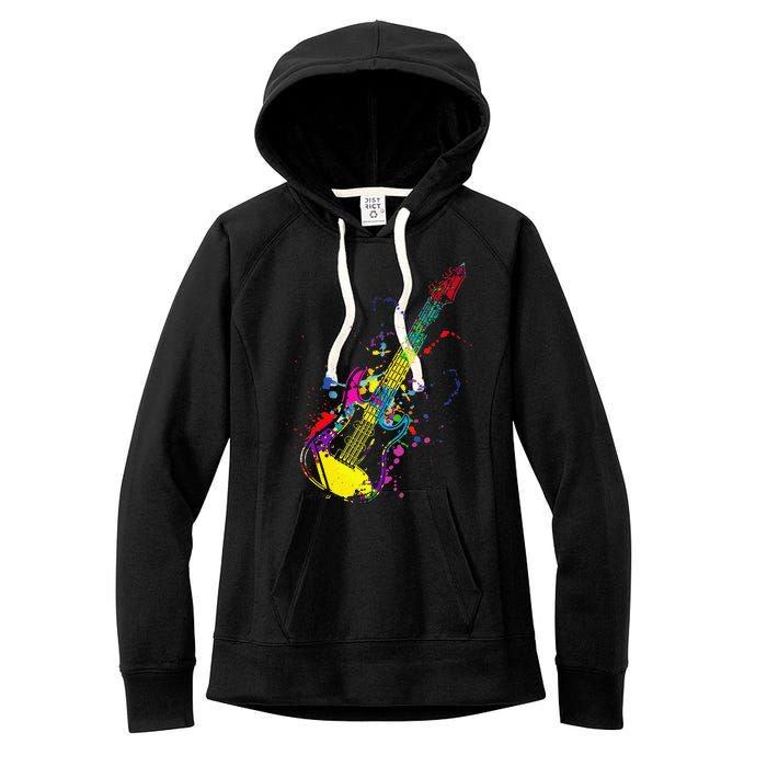 Funny Guitar Lovers Guitarist Musician Band Playing Women's Fleece Hoodie