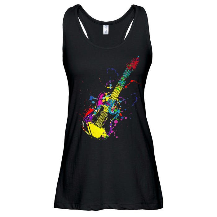 Funny Guitar Lovers Guitarist Musician Band Playing Ladies Essential Flowy Tank