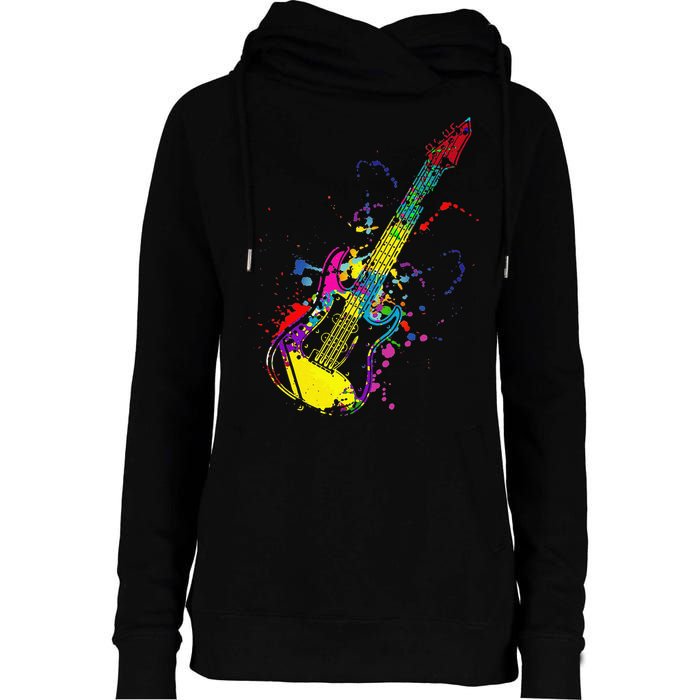 Funny Guitar Lovers Guitarist Musician Band Playing Womens Funnel Neck Pullover Hood