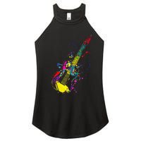 Funny Guitar Lovers Guitarist Musician Band Playing Women's Perfect Tri Rocker Tank