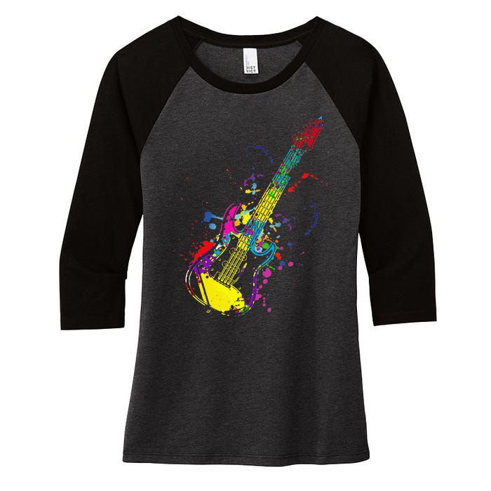 Funny Guitar Lovers Guitarist Musician Band Playing Women's Tri-Blend 3/4-Sleeve Raglan Shirt