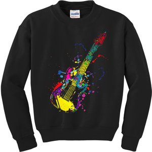 Funny Guitar Lovers Guitarist Musician Band Playing Kids Sweatshirt