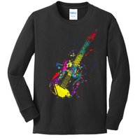 Funny Guitar Lovers Guitarist Musician Band Playing Kids Long Sleeve Shirt