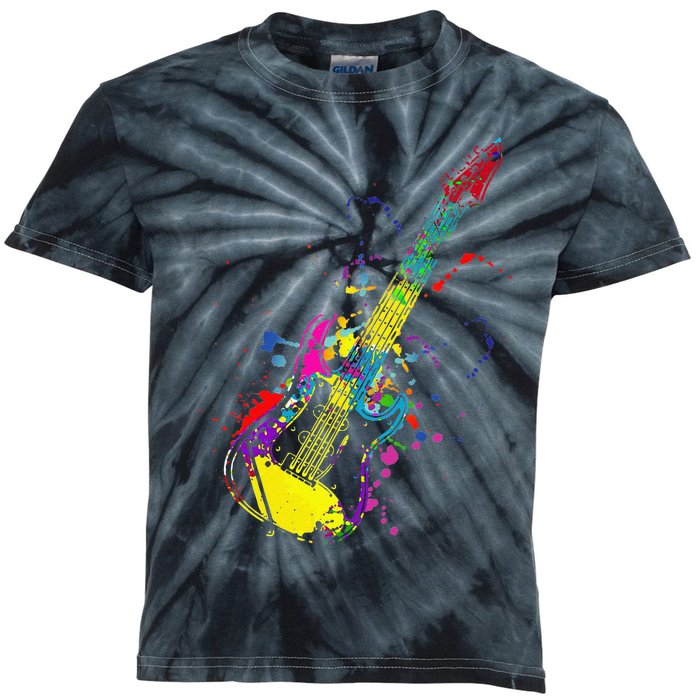 Funny Guitar Lovers Guitarist Musician Band Playing Kids Tie-Dye T-Shirt