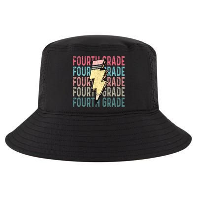 Fourth Grade Lightning Bolt Pencil Retro Teacher Cool Comfort Performance Bucket Hat