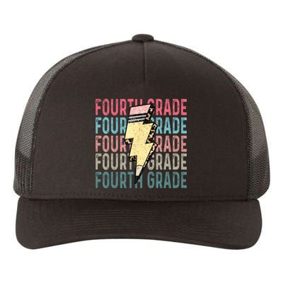 Fourth Grade Lightning Bolt Pencil Retro Teacher Yupoong Adult 5-Panel Trucker Hat