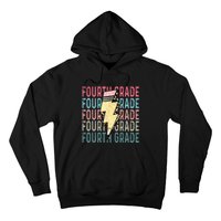 Fourth Grade Lightning Bolt Pencil Retro Teacher Hoodie