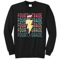 Fourth Grade Lightning Bolt Pencil Retro Teacher Sweatshirt