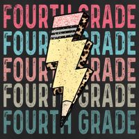Fourth Grade Lightning Bolt Pencil Retro Teacher Adult Drive Performance Visor