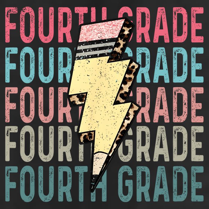 Fourth Grade Lightning Bolt Pencil Retro Teacher Adult Drive Performance Visor