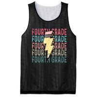 Fourth Grade Lightning Bolt Pencil Retro Teacher Mesh Reversible Basketball Jersey Tank