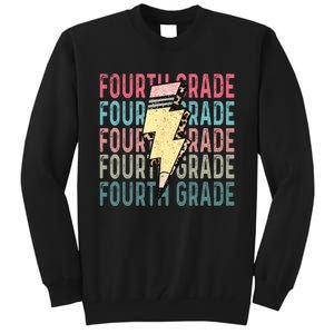 Fourth Grade Lightning Bolt Pencil Retro Teacher Tall Sweatshirt